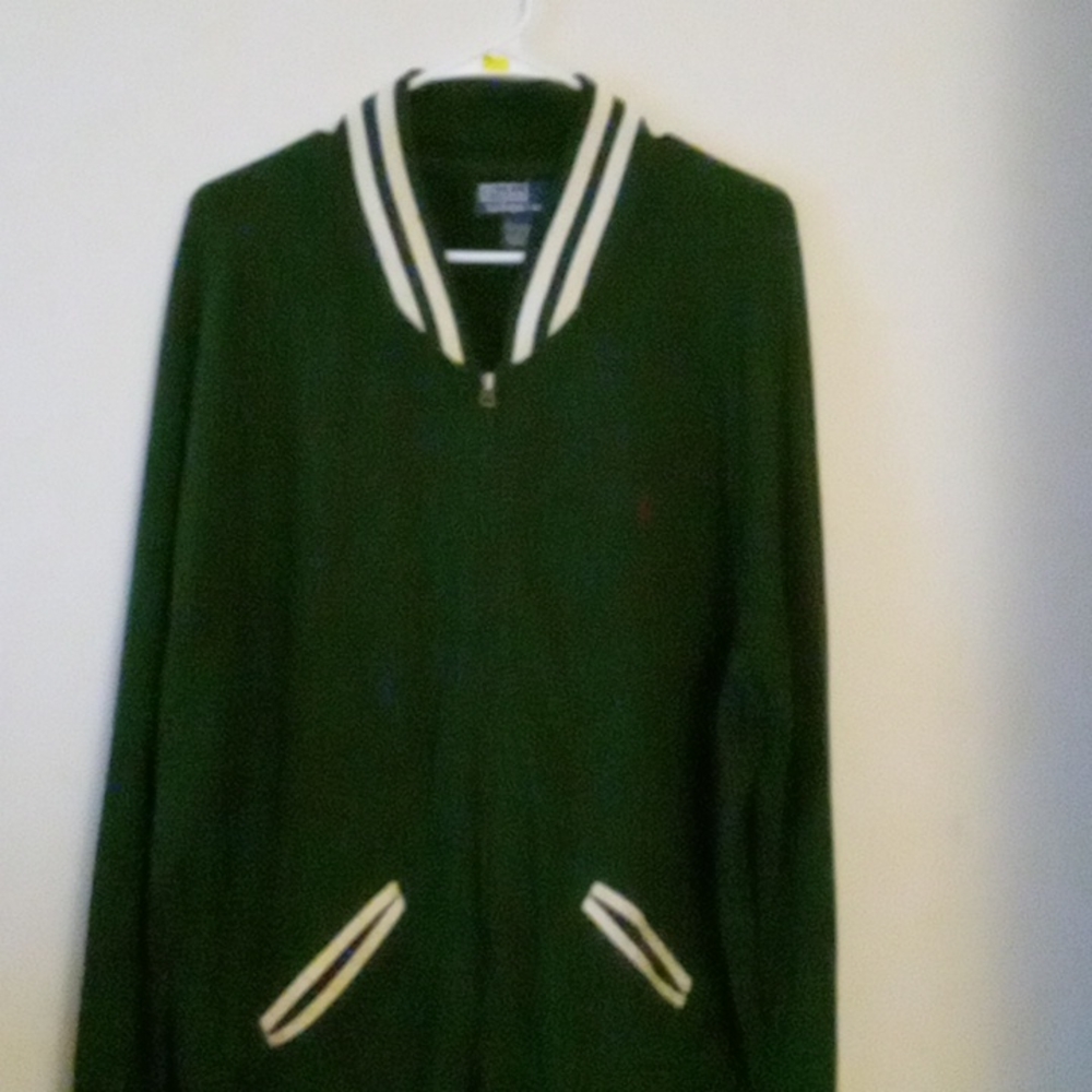 Green/white Polo by Ralph Lauren track jacket..size is extra large.